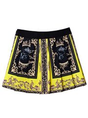UTAA Neon Baroque Short Skirt : Yellow