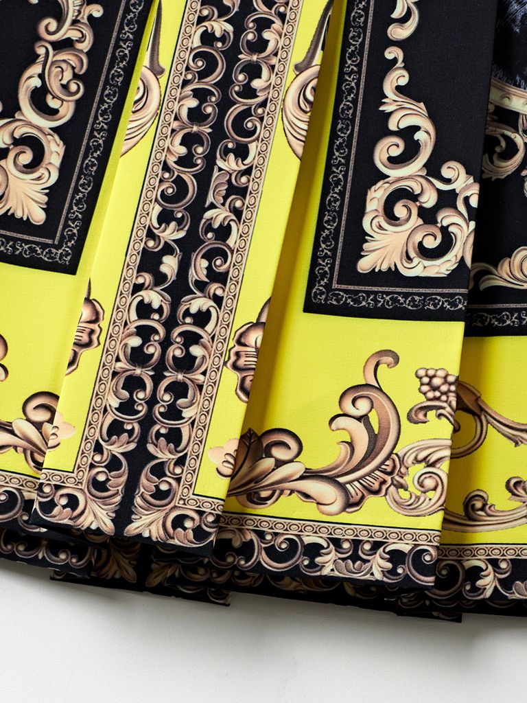UTAA Neon Baroque Short Skirt : Yellow