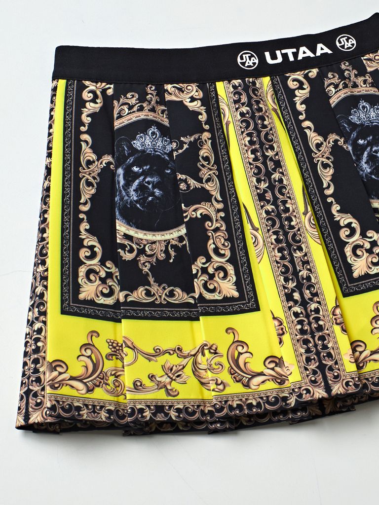 UTAA Neon Baroque Short Skirt : Yellow