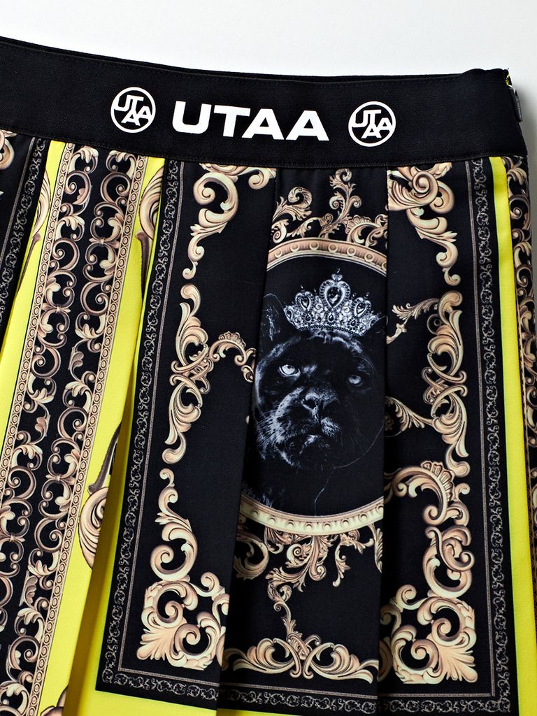 UTAA Neon Baroque Short Skirt : Yellow