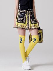 UTAA Neon Baroque Short Skirt : Yellow