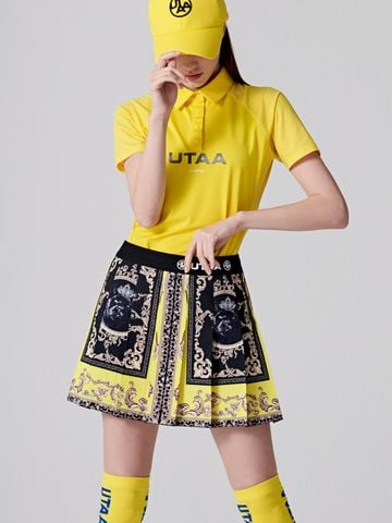 UTAA Neon Baroque Short Skirt : Yellow