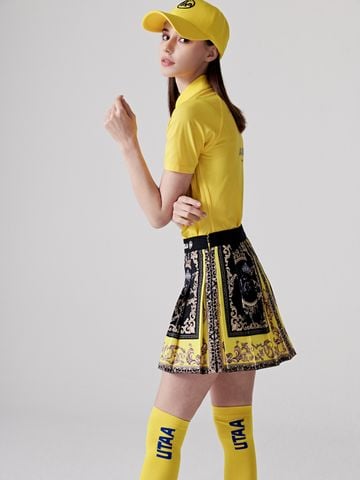 UTAA Neon Baroque Short Skirt : Yellow