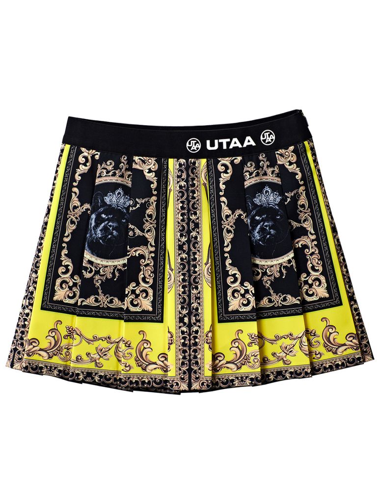 UTAA Neon Baroque Short Skirt : Yellow