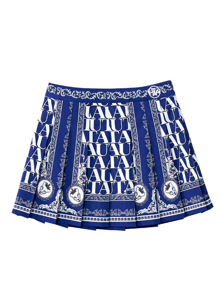 UTAA Blanc Baroque Pleats Skirt : Blue