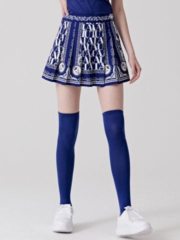 UTAA Blanc Baroque Pleats Skirt : Blue