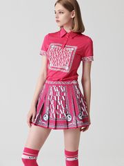 UTAA Blanc Baroque Pleats Skirt : Pink