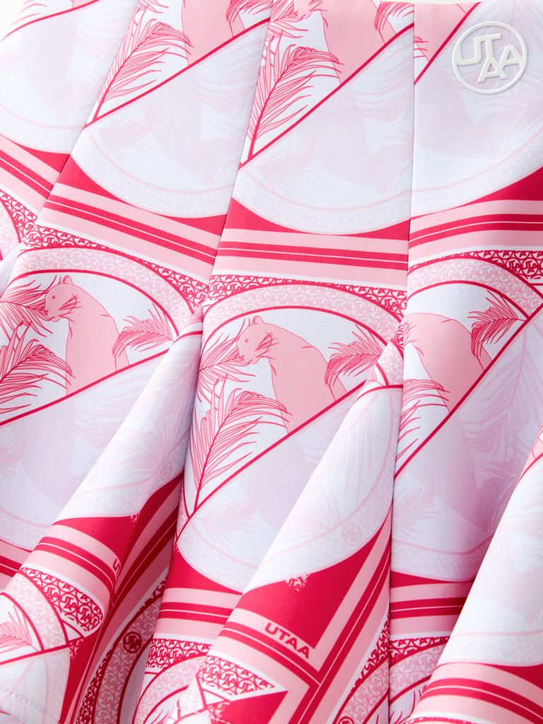 UTAA Tropical Panther Neoprene Skirt : Light Pink