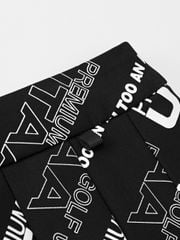 UTAA Logo Slogan Wave Pleats Skirt : Black