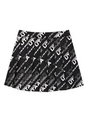 UTAA Logo Slogan Wave Pleats Skirt : Black