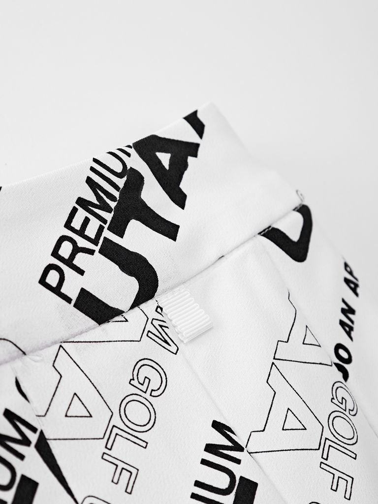 UTAA Logo Slogan Wave Pleats Skirt : White