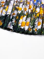 UTAA Wild Flower Pleats Skirt : Blue