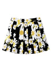 UTAA Daisy Logo Wave Pleats Skirt : Black
