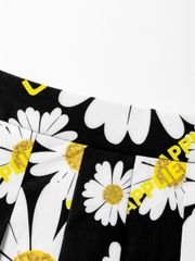 UTAA Daisy Logo Wave Pleats Skirt : Black