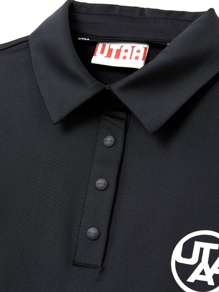UTAA Swing Fit Tape Logo Polo Shirts : Women's Black