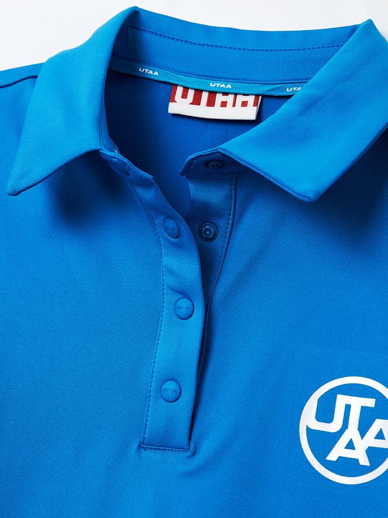 UTAA Swing Fit Tape Logo Polo Shirts : Women's Blue