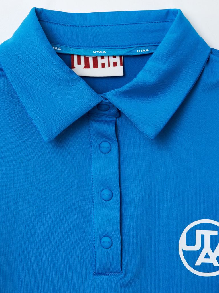 UTAA Swing Fit Tape Logo Polo Shirts : Women's Blue