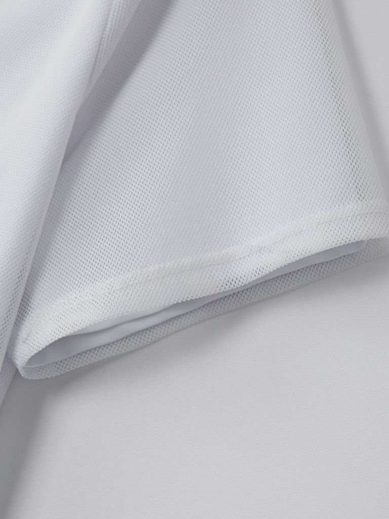 UTAA Swing Fit Mix Mesh Turtleneck Tee : White