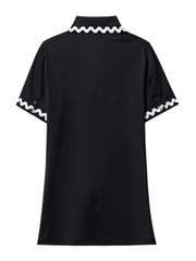 UTAA Swing Fit Tilde Wave Polo T-Shirts : Black