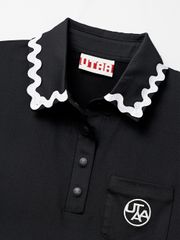 UTAA Swing Fit Tilde Wave Polo T-Shirts : Black