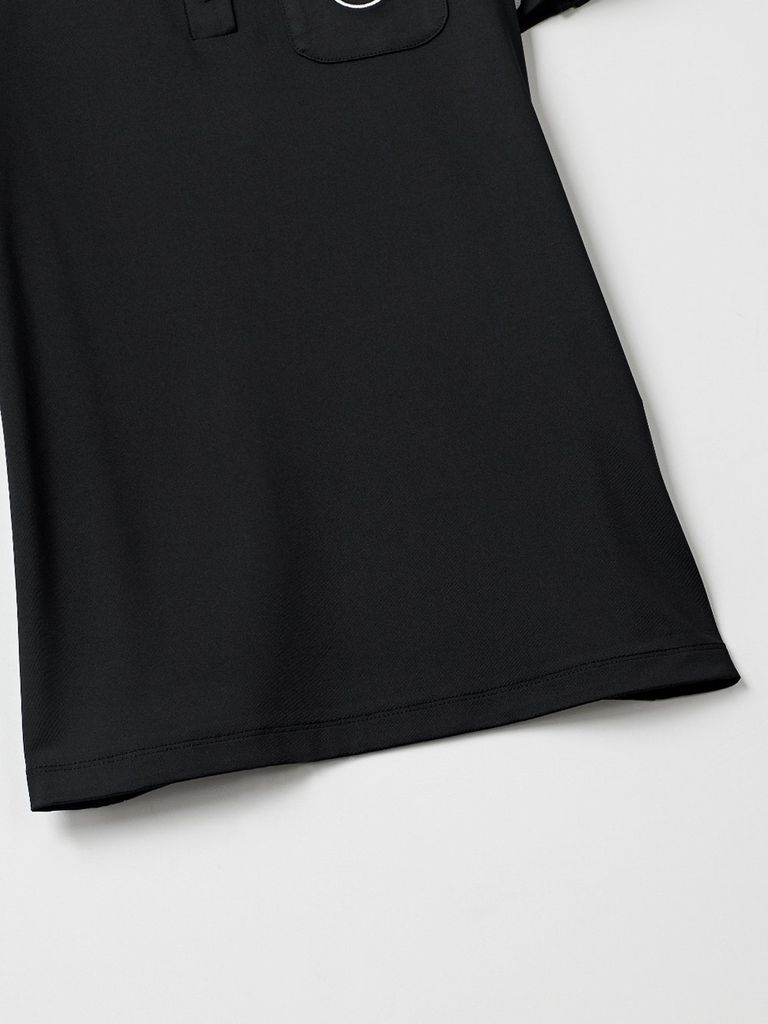 UTAA Swing Fit Tilde Wave Polo T-Shirts : Black