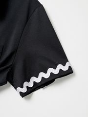 UTAA Swing Fit Tilde Wave Polo T-Shirts : Black