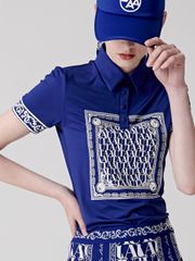 UTAA Swing Fit Blanc Baroque PK T-Shirts : Blue
