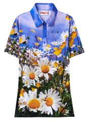 UTAA Swing Fit Wild Flower Polo T-Shirts : Women's