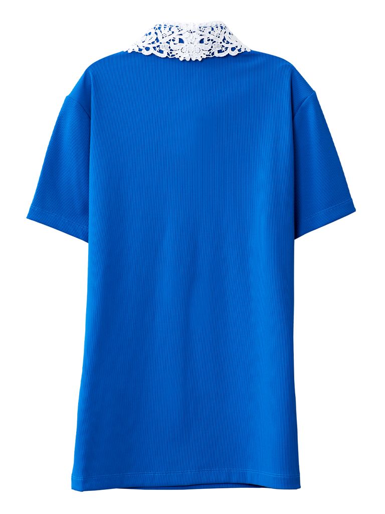 UTAA Ducat Lace Flare PK T-shirts : Blue