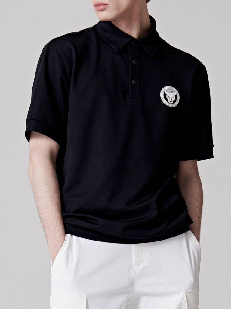 UTAA Scudo Ring Panther Polo Shirts : Black