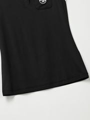 UTAA Swing Fit Tilde Wave Polo Sleeveless : Black