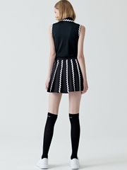 UTAA Swing Fit Tilde Wave Polo Sleeveless : Black