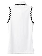 UTAA Swing Fit Tilde Wave Polo Sleeveless : White