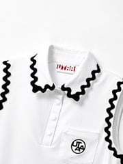UTAA Swing Fit Tilde Wave Polo Sleeveless : White