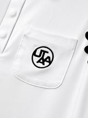 UTAA Swing Fit Tilde Wave Polo Sleeveless : White