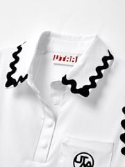UTAA Swing Fit Tilde Wave Polo Sleeveless : White