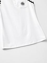 UTAA Swing Fit Tilde Wave Polo Sleeveless : White
