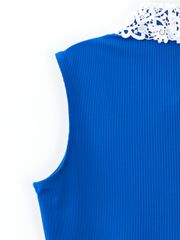 UTAA Ducat Lace Flare Sleeveless : Blue