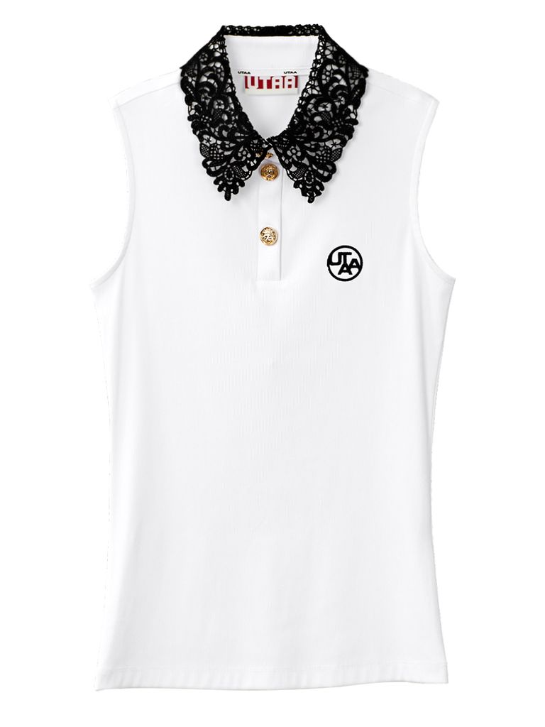 UTAA Ducat Lace Flare Sleeveless : White