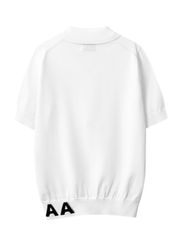 UTAA Pixel Logo Openneck Knit Tee : Women's White