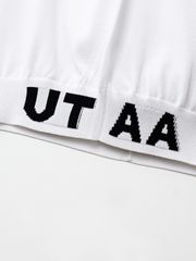 UTAA Pixel Logo Openneck Knit Tee : Women's White