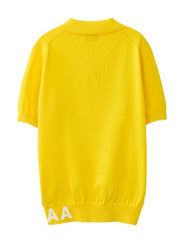 UTAA Pixel Logo Openneck Knit Tee : Women's Yellow