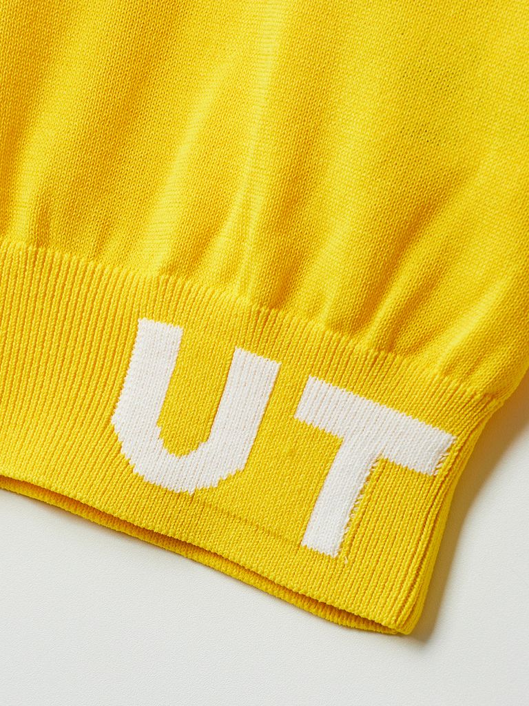 UTAA Pixel Logo Openneck Knit Tee : Women's Yellow