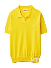 UTAA Pixel Logo Openneck Knit Tee : Women's Yellow
