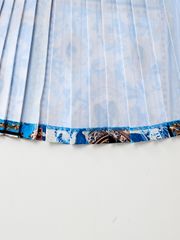 UTAA Neon Buckingham Pleats Skirt : BLUE