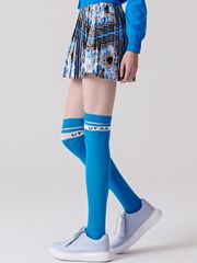 UTAA Neon Buckingham Pleats Skirt : BLUE