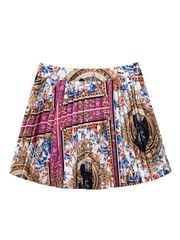 UTAA Neon Buckingham Pleats Skirt : Pink