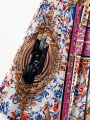 UTAA Neon Buckingham Pleats Skirt : Pink