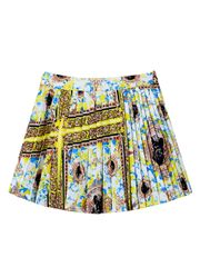 UTAA Neon Buckingham Pleats Skirt : Yellow