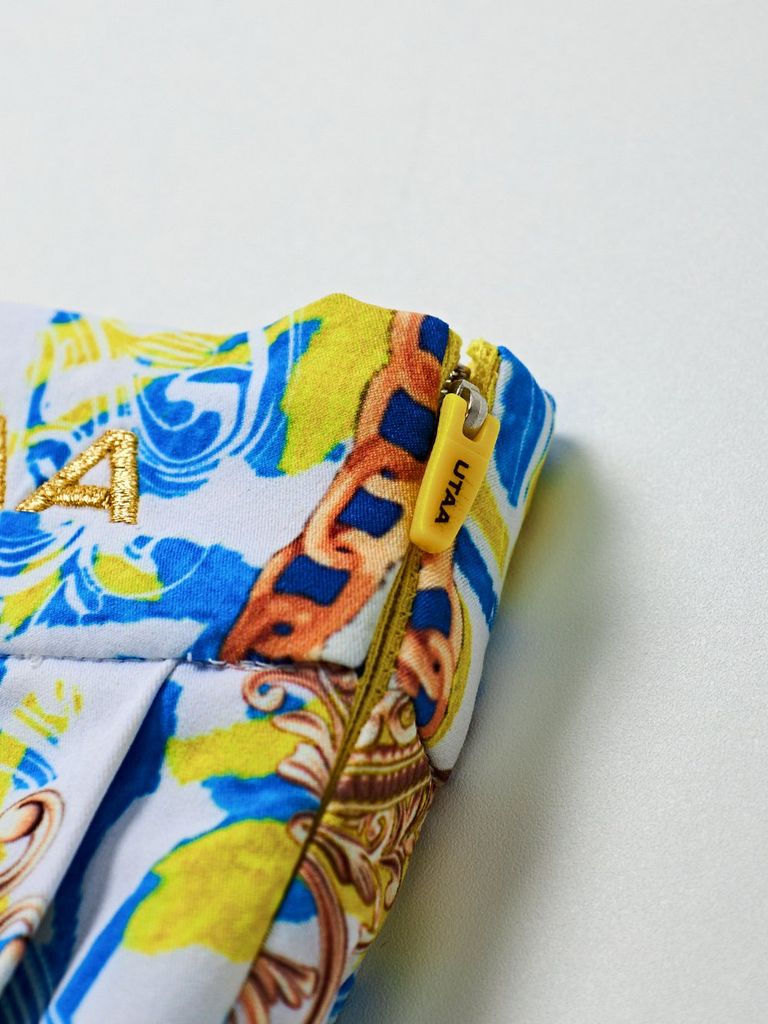 UTAA Neon Buckingham Pleats Skirt : Yellow